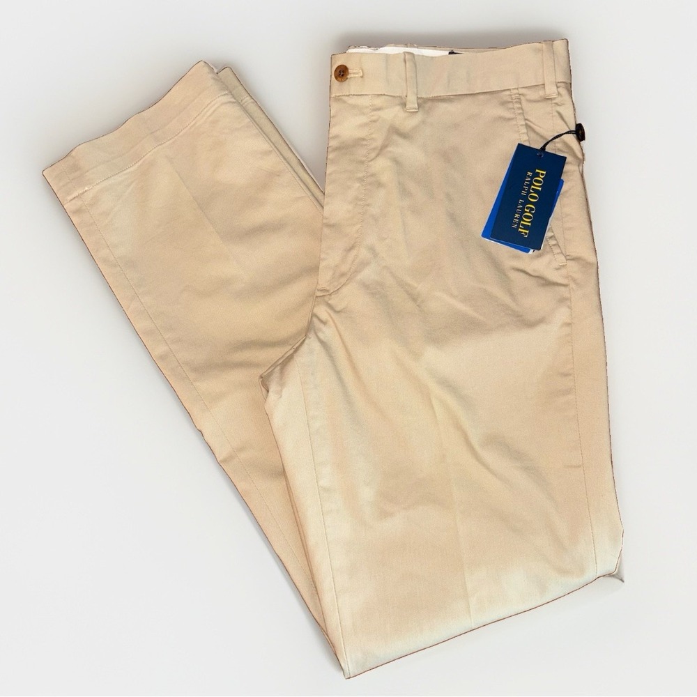 NWT Polo Ralph Lauren Golf Tailored Fit Chino Khaki Pants Size: 32x32 Stretch